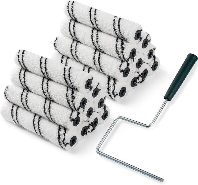 CoatPro Twools Store Paint Roller Covers, 20 Pack 6 Inch Microfiber Paint Roller (3/8 Inch Nap) with Anti Rust Metal Roller Frame, Suitable for Wall and Furniture Painting - Image 1